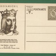 Deutsches Reich Ganzsache/ Postkarte Winterhilfswerk 1939 P.285 01 Heinrich 1.