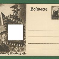 Deutsches Reich Ganzsache/ Postkarte Reichsparteitag Nürnberg 1934 P.252 ungelaufen