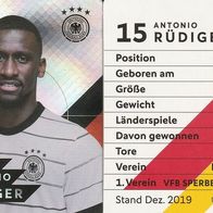 Nr. 15 " Antonio Rüdiger " Rewe EM 2020 Glitzer