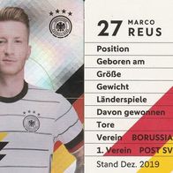Nr. 27 " Marco Reus " Rewe EM 2020 Glitzer