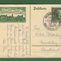 Deutsches Reich Ganzsache Postkarte 1938 P.272 gelaufen (52)