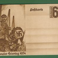 Deutsches Reich Ganzsache Postkarte 1934 Nationaler Feiertag 1. Mai P.251 ungelaufen