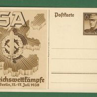 Deutsches Reich Ganzsache Postkarte 1938 Reichswettkämpfe P.271 ungelaufen (56)