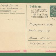 Deutsches Reich Ganzsache Postkarte 1938 Münster Wesrfalen 3.3.1938 mit Zusatzstempel