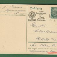 Deutsches Reich Ganzsache Postkarte Antwortkarte 1935 Dresden 4.10.1935 mit Zusatzste