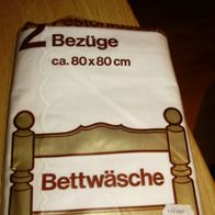 Kopfkissen weiß Bogenspitze 2 x Vintage 60- er Jahre
