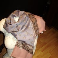 Schal wie Satin doppelt edel grau rose 27 x 120 wie neu
