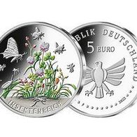 5-Euro-Sammlermünze „Insektenreich“ Farbmünze 2022 unzirkuliert