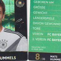 Nr. 8 " Mats Hummels " Rewe EM 2018 Glitzer