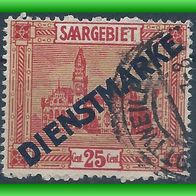 Saargebiet MiNr. Dienst 6 gestempelt (3425 b/ T)