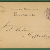 Deutsches Reich Ganzsache Postkarte Reichspost 1879 Magdeburg 2.3.1879 (70)