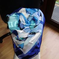Tuch wie Satin blau Muster 104 x 105 cm NEU