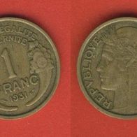 Frankreich 1 Franc 1931