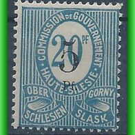 Oberschlesien MiNr. 10 a ungebraucht (3494 b/ T)