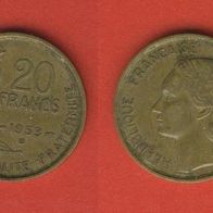 Frankreich 20 Francs 1953 B