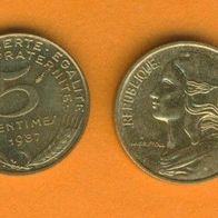 Frankreich 5 Centimes 1987