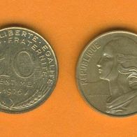Frankreich 10 Centimes 1976