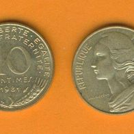 Frankreich 10 Centimes 1981