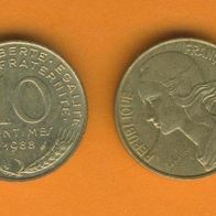 Frankreich 10 Centimes 1988