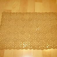 Spitzendecke Häkeldecke braun 60- er Jahre NEU 32 x 50cm