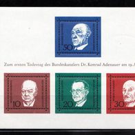 Bn087 Bundesrepublik - Mi. Nr.554-557= lock 4 - 1. Todestag von Konrad Adenauer * * <