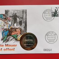 5 DDR Mark Numisblatt Brandenburger Tor von 1982