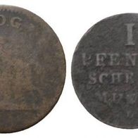 Altdeutschland 2 Kleinmünzen Hannover 2 Stück 1 Pfennig 1830 u. 1706 , s. Scan