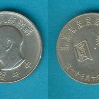 Taiwan 1 Yuan 1966 80 Geburtstag von Jiang Jieshi