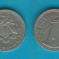 Barbados 25 Cents 1987
