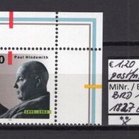 BRD / Bund 1995 100. Geburtstag von Paul Hindemith MiNr. 1827 postfrisch Eckrand ore