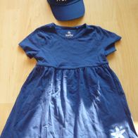 NEU Lupilu 2 tlg. Set Sommerkleid Kleid Kappe blau 110/116-122