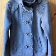 graue Übergangsjacke Gr. M mit Kapuze (3414 - 3416)