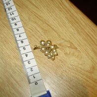 Brosche Vintage golden Traube Perlen