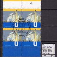 BRD / Bund 2002 100 Jahre Berliner U-Bahn Viererblock MiNr. 2242 ESST -1-