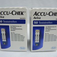 2x Accu-Chek Aviva Teststreifen, 100 Stück, MHD 2023-12-31