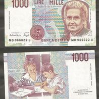 Banknote Italien: 1000 Lire 1990 - Kassenfrisch