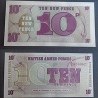 Banknote Großbritanien: 10 New Pence - British Armed Forces - Bankfrisch