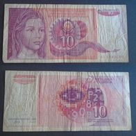Banknote Jugoslawien: 10 Dinar 1990