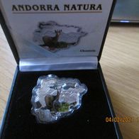 Andorra Wildlife 2013 Gämse coloriert, 1 oz 999 Silber, Zertifikat