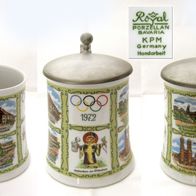 Olympia 1972 München Bierkrug mit Deckel * Humpen zur Olympiade