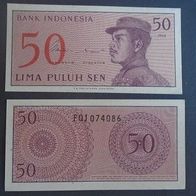 Banknote Indonesien: 50 Sen 1964 - Bankfrisch