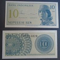 Banknote Indonesien: 10 Sen 1964 - Bankfrisch