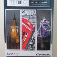 Tryptichon Puzzle 3x 500 Teile Clementoni London