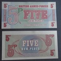 Banknote Großbritanien: 5 New Pence - British Armed Forces - Bankfrisch