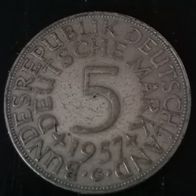 BRD : 5 DM Silberadler 1957 G