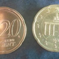 Münze Deutschland: 20 Euro Cent 2021 - D - Vorzüglich