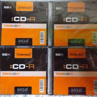 4x Intenso: CD-R 700MB, 80 Minuten, 52x Speed - 4x CD-Rohling in Slimcase