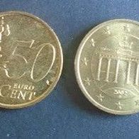 Münze Deutschland / BRD: 50 Euro Cent 2002 - D - Vorzüglich