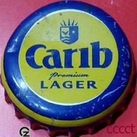 Carib Lager Bier Brauerei Kronkorken Kronenkorken aus Trinidad und Tobago in Karibik