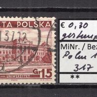 Polen 1937 Freimarken: Verschiedene Sehenswürdigkeiten MiNr. 317 gestempelt